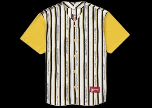 Supreme Jacquard Logo Baseball Jersey White