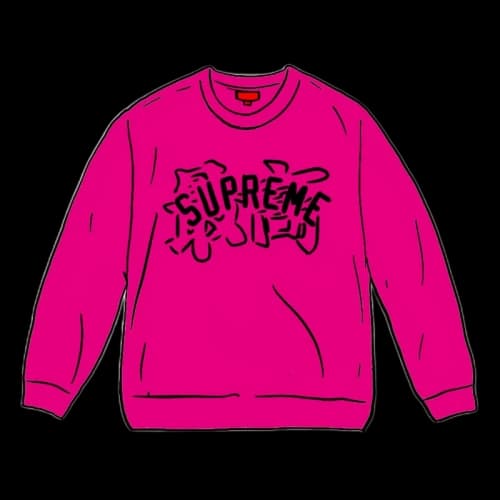 Supreme Kanji Logo Crewneck Fuchsia