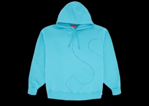 Supreme Laser Cut S Logo Hooded Sweatshirt Cyan