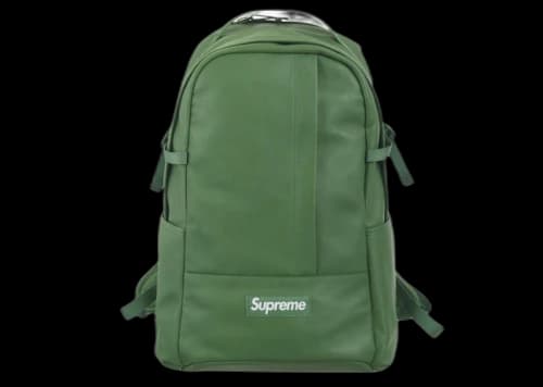 Supreme Leather Backpack Green