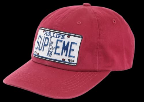 Supreme License Plate 6-Panel Cranberry
