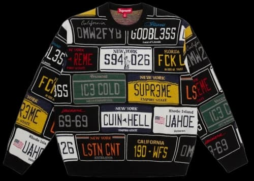 Supreme License Plate Sweater Black