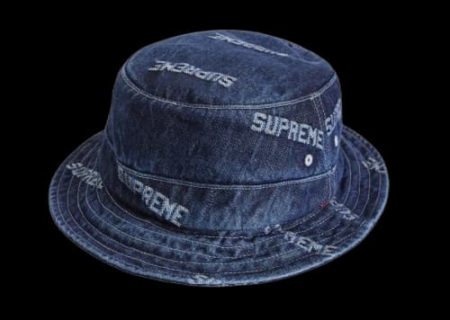 Supreme Logo Denim Crusher Blue