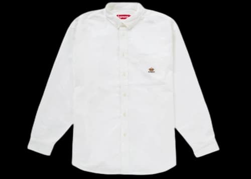 Supreme Loose Fit Flannel Oxford Shirt White