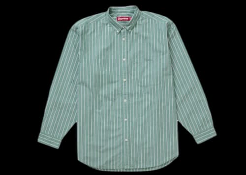 Supreme Loose Fit Stripe Shirt Green