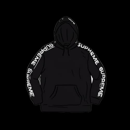 Supreme Metallic Rib Hooded Sweatshirt Black