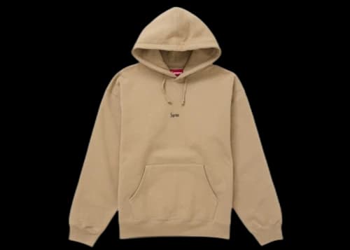 Supreme Micro Logo Hooded Sweatshirt (FW24) Light Tan