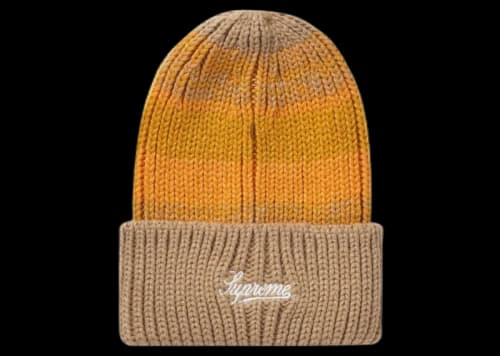 Supreme Mixed Stripe Beanie Tan