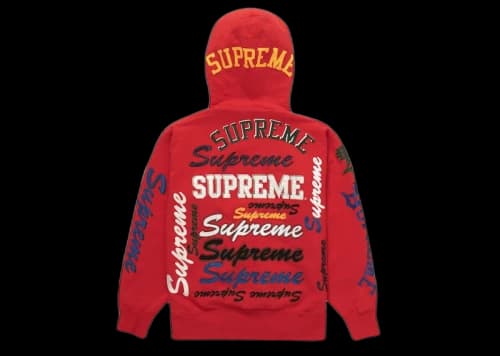 Supreme Multi Logo Hooded Sweatshirt Red