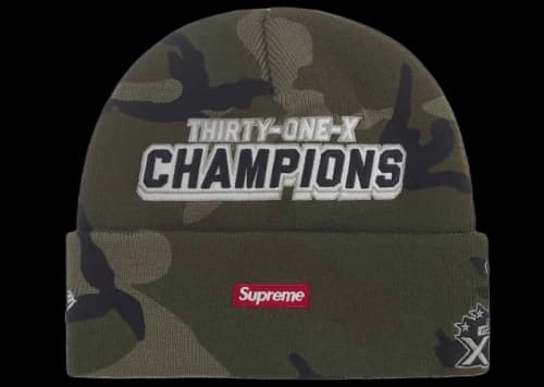 Supreme New Era Football Beanie Woodland Camo