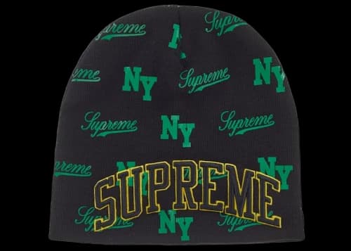 Supreme New Era Monogram Beanie Black