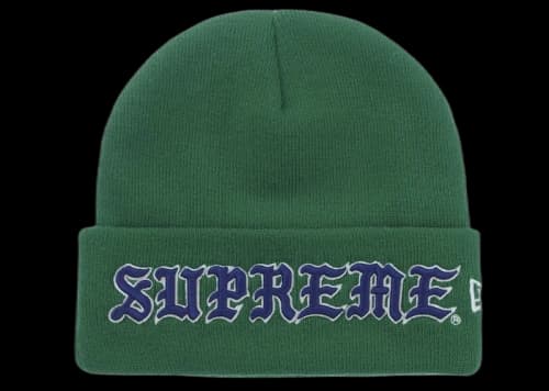 Supreme New Era Old English Beanie Green