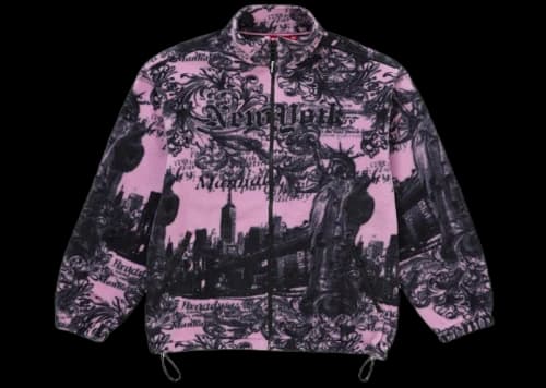Supreme New York Fleece Jacket Pink