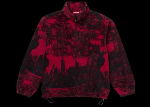 Supreme New York Fleece Jacket Red