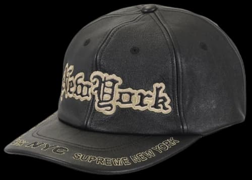 Supreme New York Leather 6-Panel Black