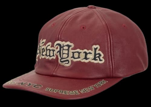 Supreme New York Leather 6-Panel Red