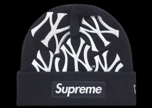 Supreme New York Yankees New Era Box Logo Beanie Navy