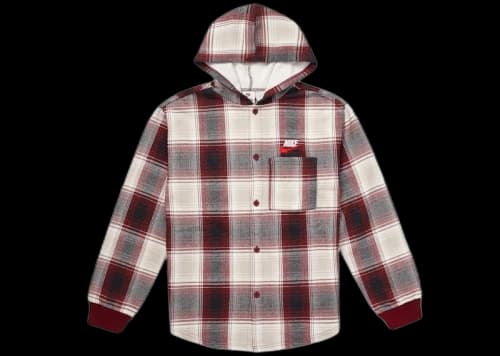 Supreme Nike Plaid Hooded Sweatshirt Burgundy