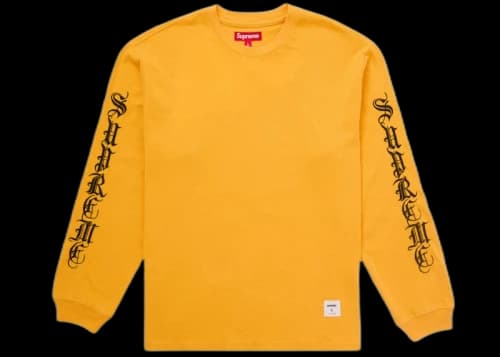 Supreme Old English L/S Top Yellow