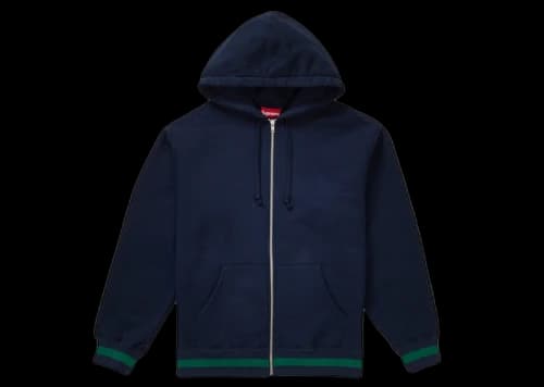 Supreme Old English Stripe Zip Up Sweatshirt Navy
