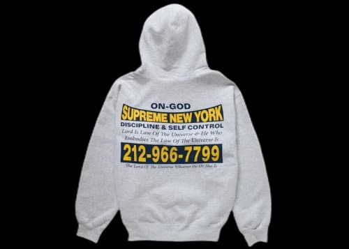 Supreme On God Hooded Sweatshirt Ash Grey