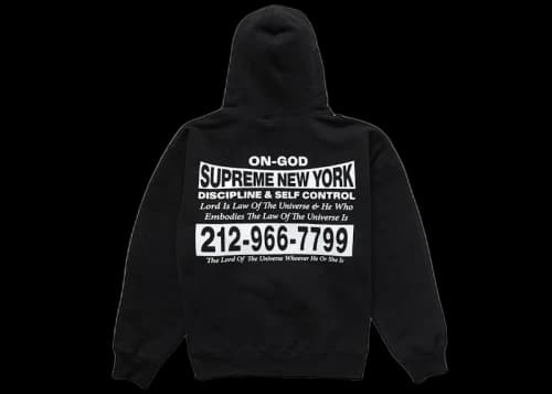 Supreme On God Hooded Sweatshirt Black