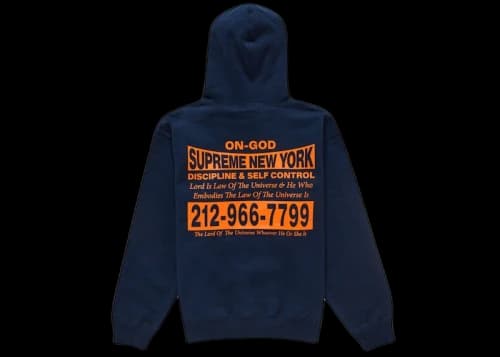 Supreme On God Hooded Sweatshirt Navy