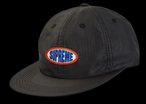 Supreme Oval Label 6-Panel Black
