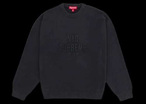 Supreme Overdyed Raised Sweater Black