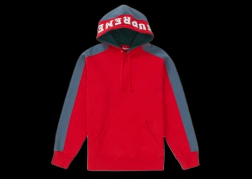 Supreme Paneled Hooded Sweatshirt Red