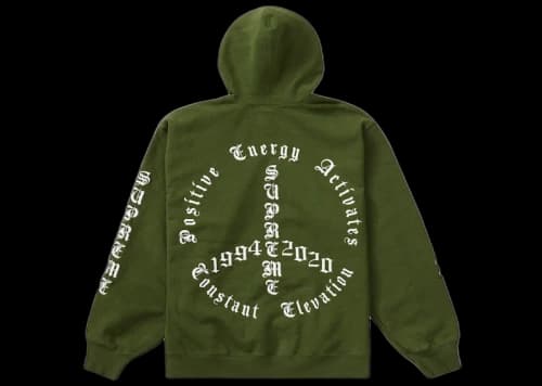 Supreme Peace Hooded Sweatshirt Green