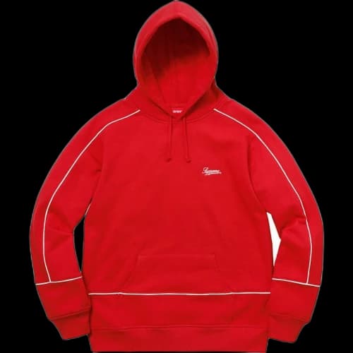 Supreme Piping Hooded Sweatshirt Red