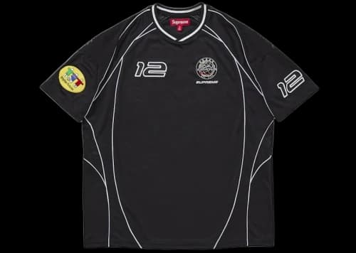 Supreme Piping Soccer Jersey Black