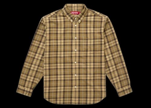 Supreme Plaid Flannel Shirt (FW24) Tan