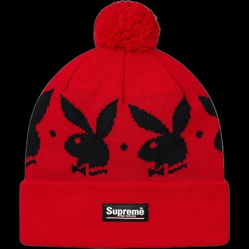 Supreme Playboy Jacquard Beanie (FW17) Red