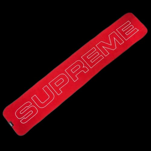 Supreme Polartec Logo Scarf Red