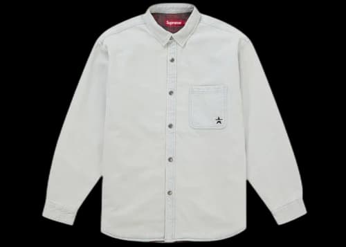 Supreme Quilted Lined Denim Snap Shirt White