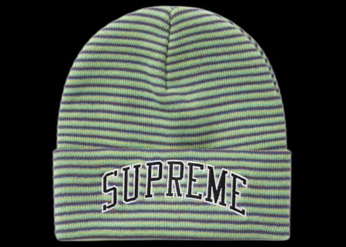 Supreme Rainbow Stripe Beanie Green