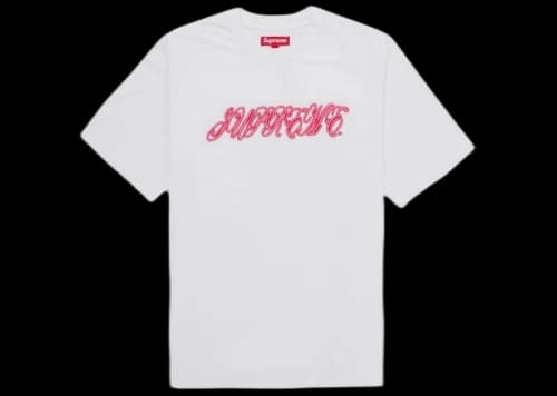 Supreme Raised Script S/S Top White