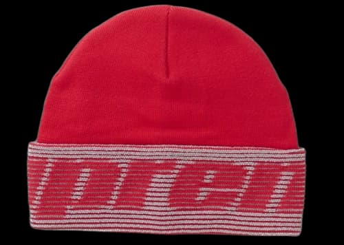Supreme Reflective Jacquard Beanie Red