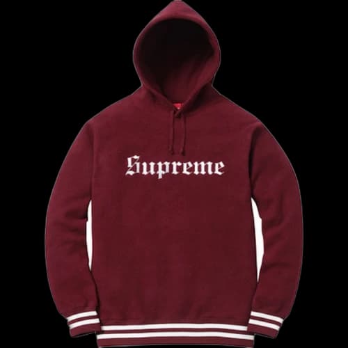 Supreme Reverse Fleece Hooded Sweatshirt Burgundy