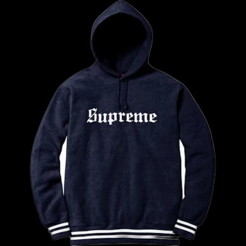 Supreme Reverse Fleece Hooded Sweatshirt Navy