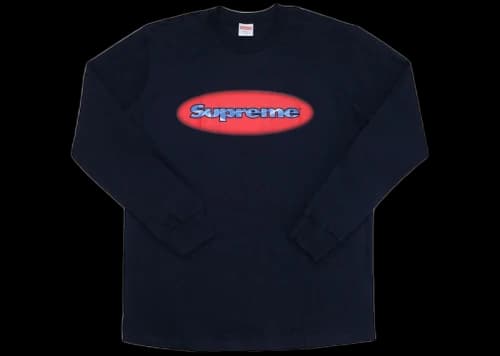 Supreme Ripple LS Tee Navy