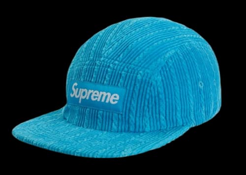 Supreme Rope Corduroy Camp Cap Bright Blue