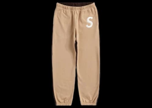 Supreme S Logo Split Sweatpant Tan