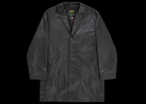 Supreme Schott Leather Overcoat (SS26) Black