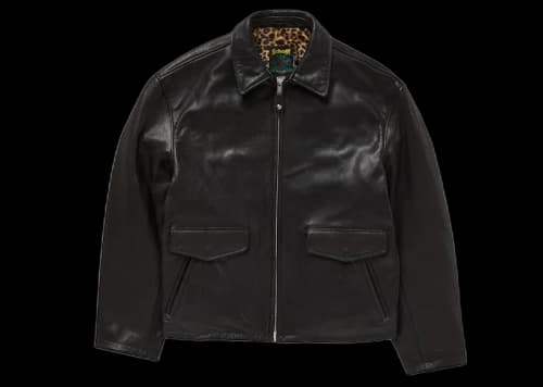Supreme Schott Leather Racer Jacket (FW24) Black