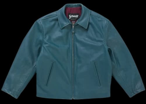 Supreme Schott Leather Racer Jacket (FW25) Teal