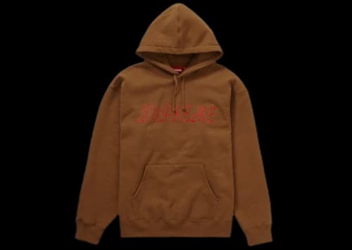 Supreme Script Hooded Sweatshirt Light Brown