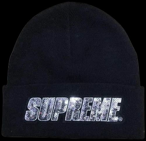 Supreme Sequin Beanie Navy